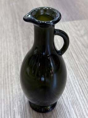 Vintage Vetreria Etrusca Olive Green Glass Oil Pitcher